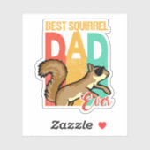 Funny Best Eichhörnchen Vater Ever Squirrel Daddy. Aufkleber (Blatt)