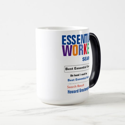 Funny Best Essential Worker Search Verwandlungstasse (VorderseiteRechts)