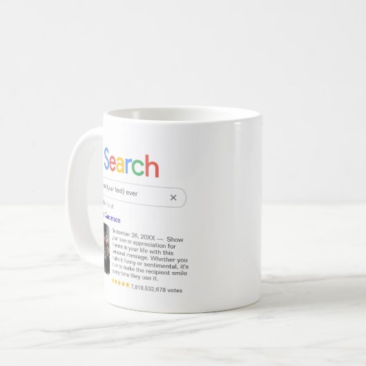 Funny Best Ever Search Result Kaffeetasse (Vorderseite Links)