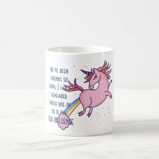 Funny Best Friend BAD EINFLUSS Einhorn Farben Kaffeetasse (Mittel)