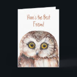 Funny Best Friend? Geburtstagskarte Wise Owl Spaß Karte<br><div class="desc">Hooo ist der beste Freund? Geburtstag Sie sind und danke</div>