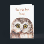 Funny Best Friend? Geburtstagskarte Wise Owl Spaß Karte<br><div class="desc">Hooo ist der beste Freund? Geburtstag Sie sind und danke</div>