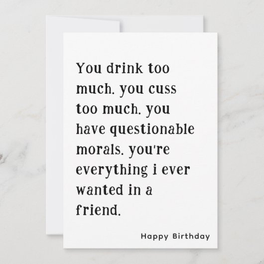 Funny Best Friend Happy Birthday Card Einladung (Vorderseite)