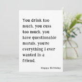 Funny Best Friend Happy Birthday Card Einladung (Stehend Vorderseite)