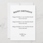 Funny Best Friend Happy Birthday Card Einladung (Rückseite)