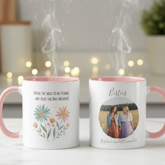 Funny Best Friend Mug – Wild Flower Bad Influence Tasse