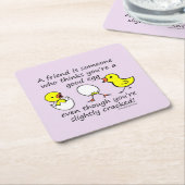 Funny Best Friend Sprichwort (lila) Rechteckiger Pappuntersetzer (angewinkelt)