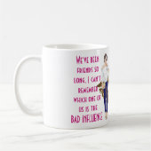 Funny Best Friends BAD EINFLUSS Karikatur Geschenk Kaffeetasse (Links)