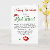 Funny Best Friends Christmas Card für Bestie Karte (Gelbe Blume)