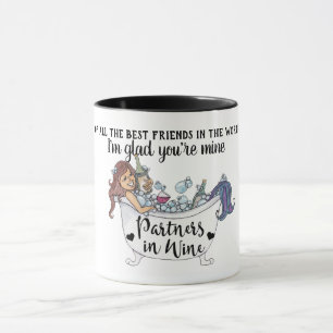 Funny Best Friends Partner im Weinangebot Tasse
