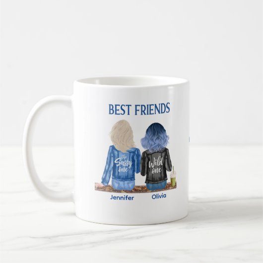 Funny Best Friends Personalisiert Kaffeetasse (Links)