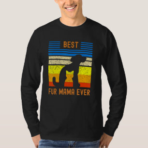 Funny Best Fur Mama Ever Vintag Retro Hund Katze M T-Shirt