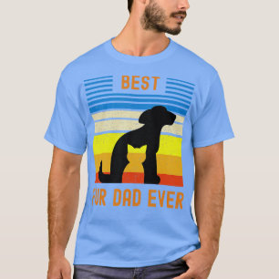 Funny Best Fur Vater Ever Vintag Retro Hund und Ka T-Shirt
