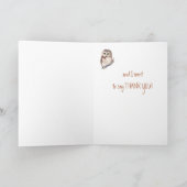 Funny Best Individuelle Name DANK YOU Wise Owl Spa Karte (Innenseite)