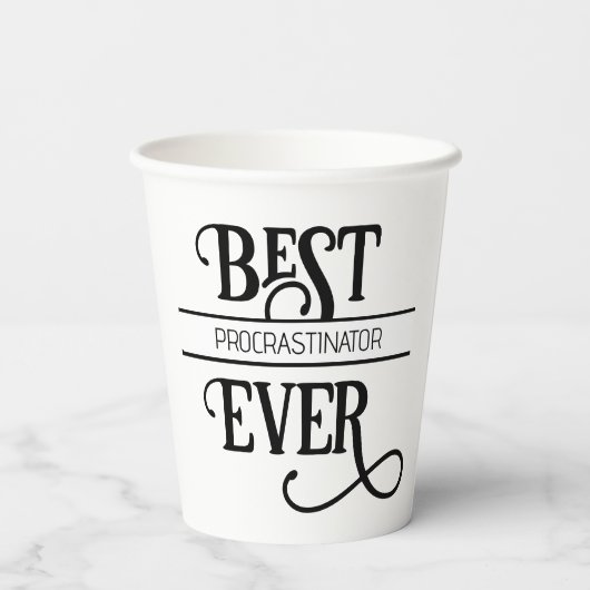 Funny Best Job Title Procrastinator jemals Pappbecher (Rückseite)