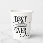 Funny Best Job Title Procrastinator jemals Pappbecher (Vorderseite)