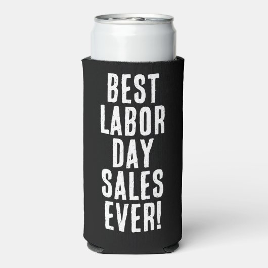 Funny "Best Labour Day Sales überhaupt". Schwarz u Selters Dosenkühler (Seltzer Rückseite)