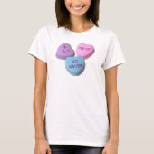Funny Best Mama Candine Candy Heart Custom Text T-Shirt (Vorderseite)