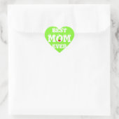 Funny Best Mama je Sticker Grün Weiß Herz (Tasche)