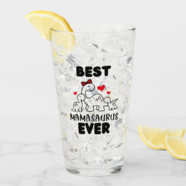 Funny Best Mamasaurus Ever Glass Cup Glas