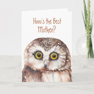 Funny Best Mothe's Day Mama Wise Owl Spaß  Karte