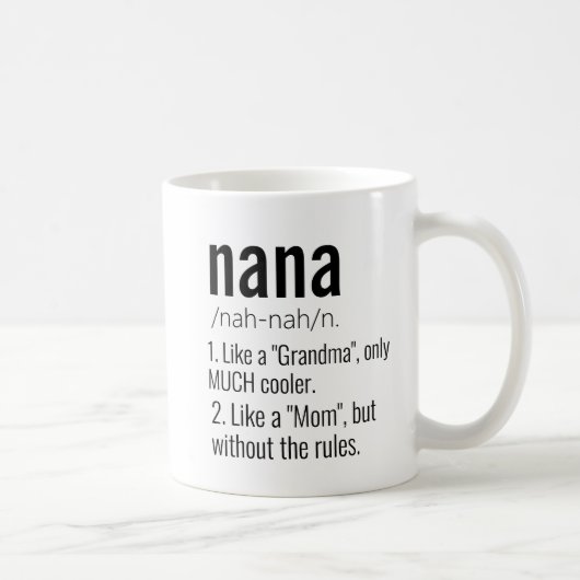 Funny Best Nana Grandad Definition für Großvater Kaffeetasse (Rechts)