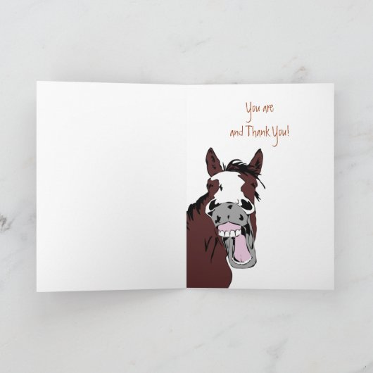 Funny Best Neigh-bor? Danke, Pferd Dankeskarte (Innenseite)