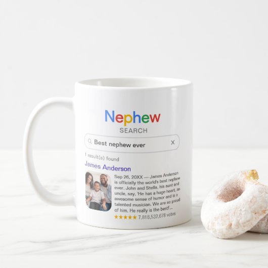 Funny Best Nephew je Search Ergebnis mit Foto Kaffeetasse (Mit Donut)