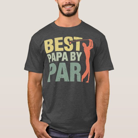 Funny Best Papa By Par Vathers Day Golf Geschenk T-Shirt (Vorderseite)