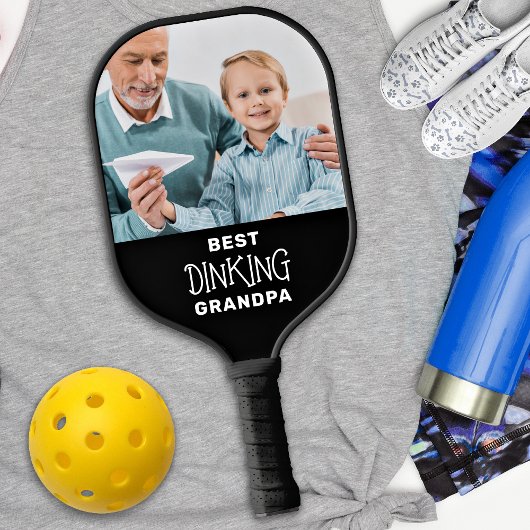 Funny Best Pickleball Opa Personalisiert 2 Foto Pickleball Schläger