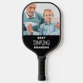 Funny Best Pickleball Opa Personalisiert 2 Foto Schläger (Vorderseite)