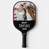 Funny Best Pickleball Vater Personalisiert 2 Foto Pickleball Schläger (Rückseite)
