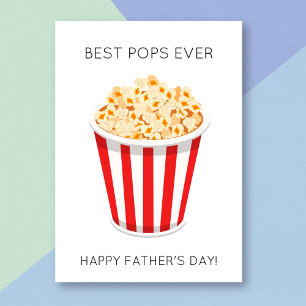 Funny Best Pops Popcorn Pun Vatertag Card Karte