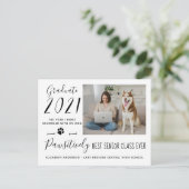 Funny Best Senior Class of 2021 Foto Abschluss Einladungspostkarte (Stehend Vorderseite)