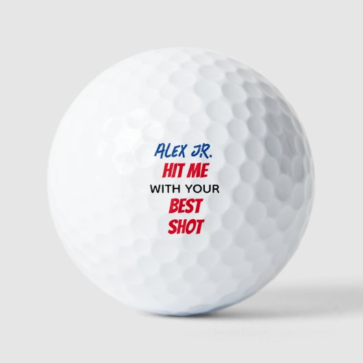 Funny best shot Zitat mit individuelle Name Golfbä Golfball (Vorderseite)