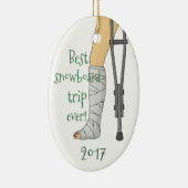 Funny Best Snowboard Trip Ever! Broken cast Keramikornament (Rechts)