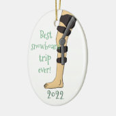 Funny Best Snowboardtrip jemals! Knee Brace Keramik Ornament (Links)