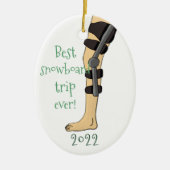 Funny Best Snowboardtrip jemals! Knee Brace Keramik Ornament (Vorne)