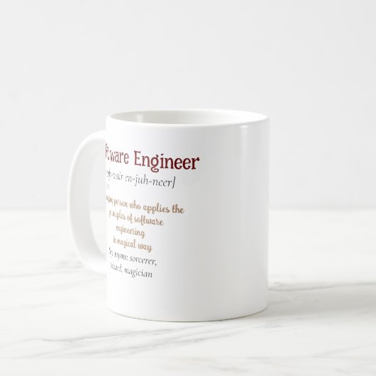 Funny Best Software Engineer Definition Geschenk C Kaffeetasse (Vorderseite Links)