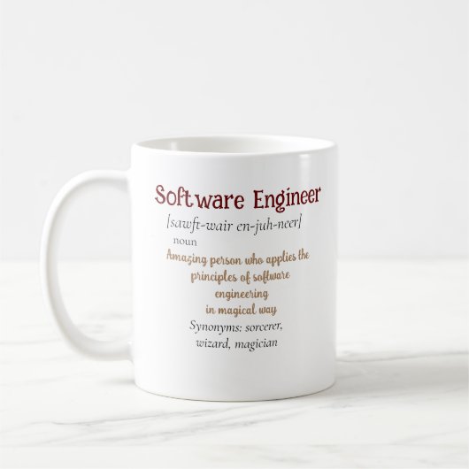 Funny Best Software Engineer Definition Geschenk C Kaffeetasse (Links)