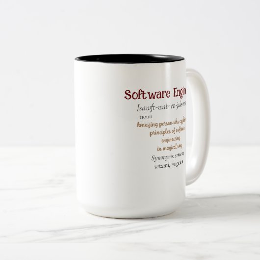 Funny Best Software Engineer Definition Geschenk C Zweifarbige Tasse (VorderseiteRechts)