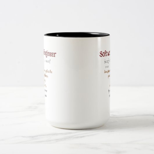 Funny Best Software Engineer Definition Geschenk C Zweifarbige Tasse (Mittel)