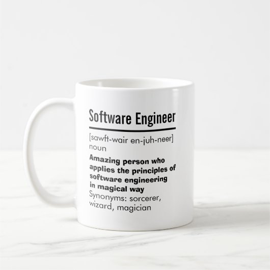 Funny Best Software Engineer - Design-Geschenk Kaffeetasse (Links)