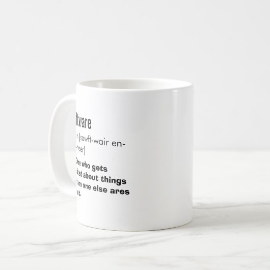 Funny Best Software Engineer - Design-Geschenk Kaffeetasse (Vorderseite Links)