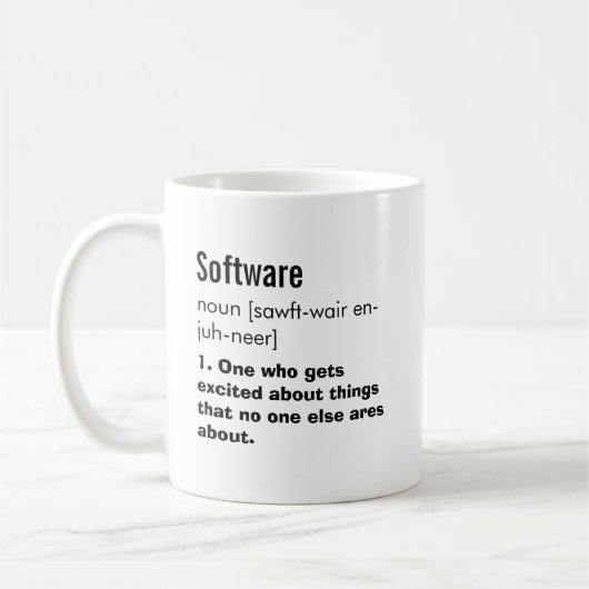 Funny Best Software Engineer - Design-Geschenk Kaffeetasse (Links)