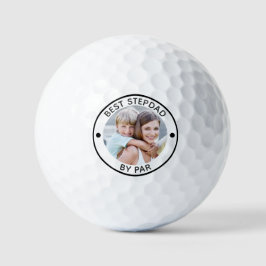 Funny BEST STEPDAD BY PAR Foto Custom Color Golfball