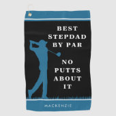 Funny Best Stepdad by Par - keine Putten darüber Golfhandtuch (Vorderseite)