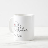 Funny Best Teacher Custom Teacher Name  Kaffeetasse (Vorderseite Links)