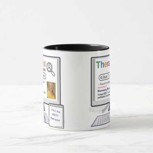 Funny Best Therapist Search Ergebnis mit Foto Tasse (Zentrum)