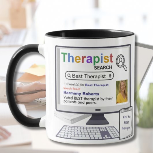 Funny Best Therapist Search Ergebnis mit Foto Tasse